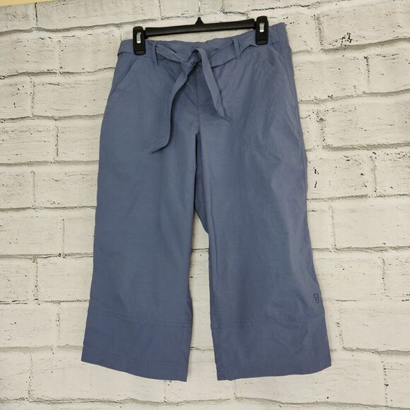 Lucy Activewear Blue Capri Pants Wide Leg Nylon Tie Waist Stretch Gray XS - Picture 1 of 11